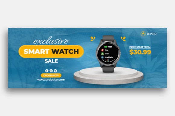 Smart Watch Sale Facebook Cover: A Designer's Quick-Edit Template